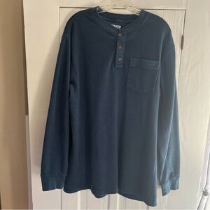 Duluth Trading Large Dark Blue Long Sleeve Shirt Men’s Heavyweight Waffle Knit